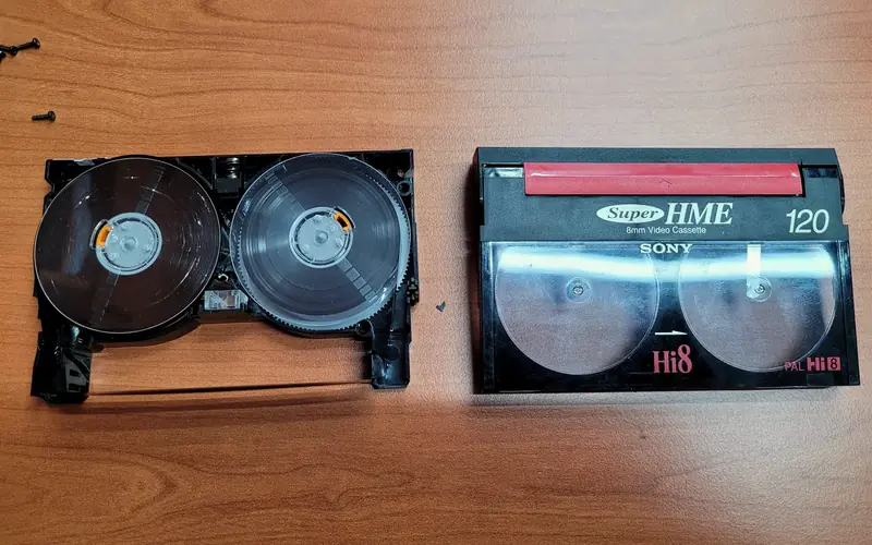 Sicher verpackte VHS-Kassetten für den Versand
