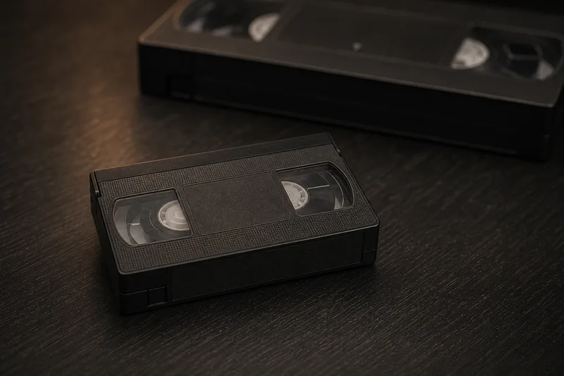 Kompaktna VHS-C kaseta ob veliki VHS kaseti