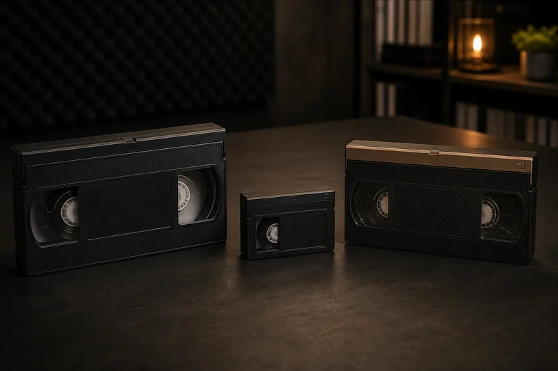 VHS, VHS-C in S-VHS kasete v enotnem studijskem prikazu